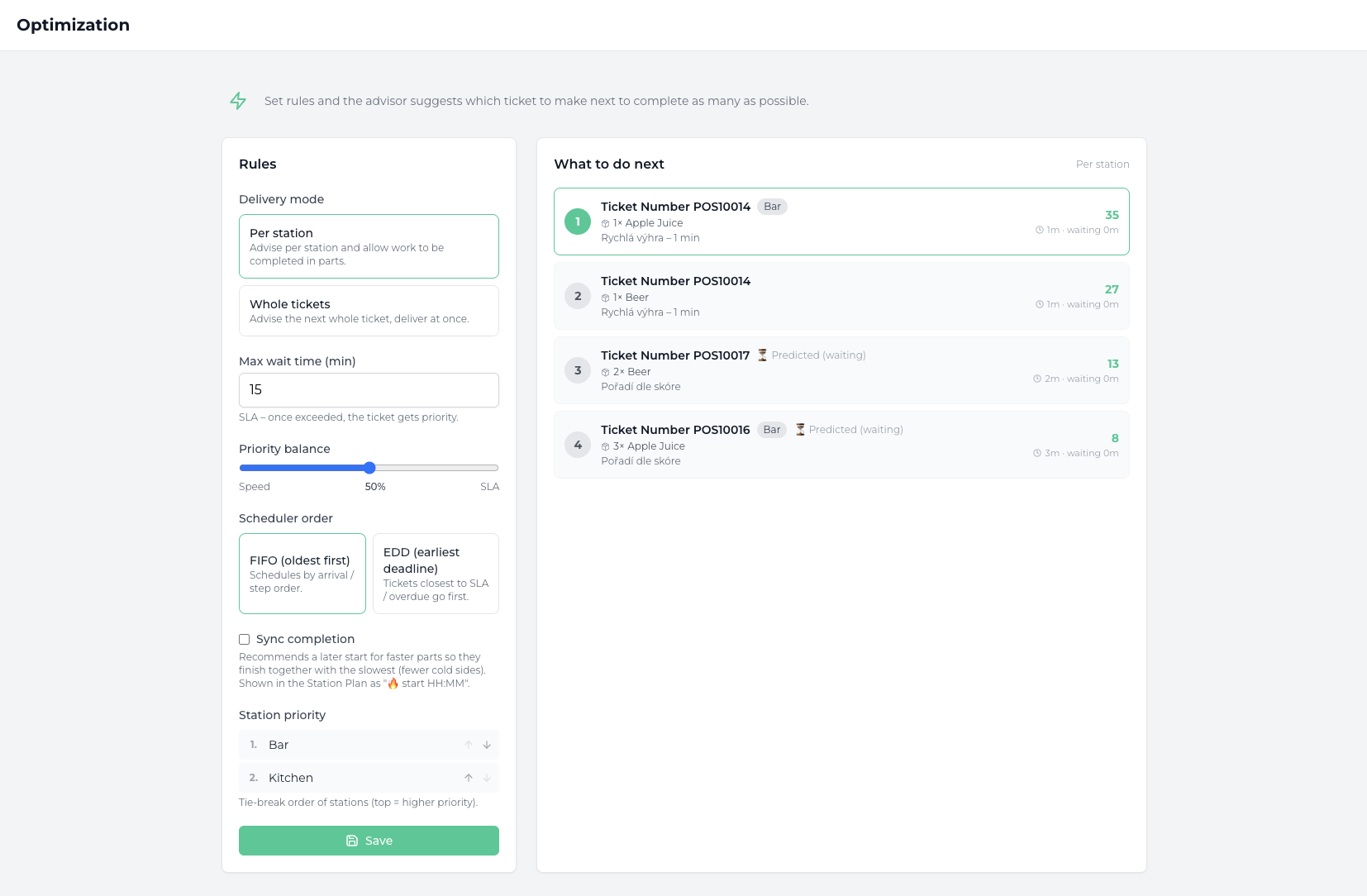 Optimization and a "what to do next" advisor